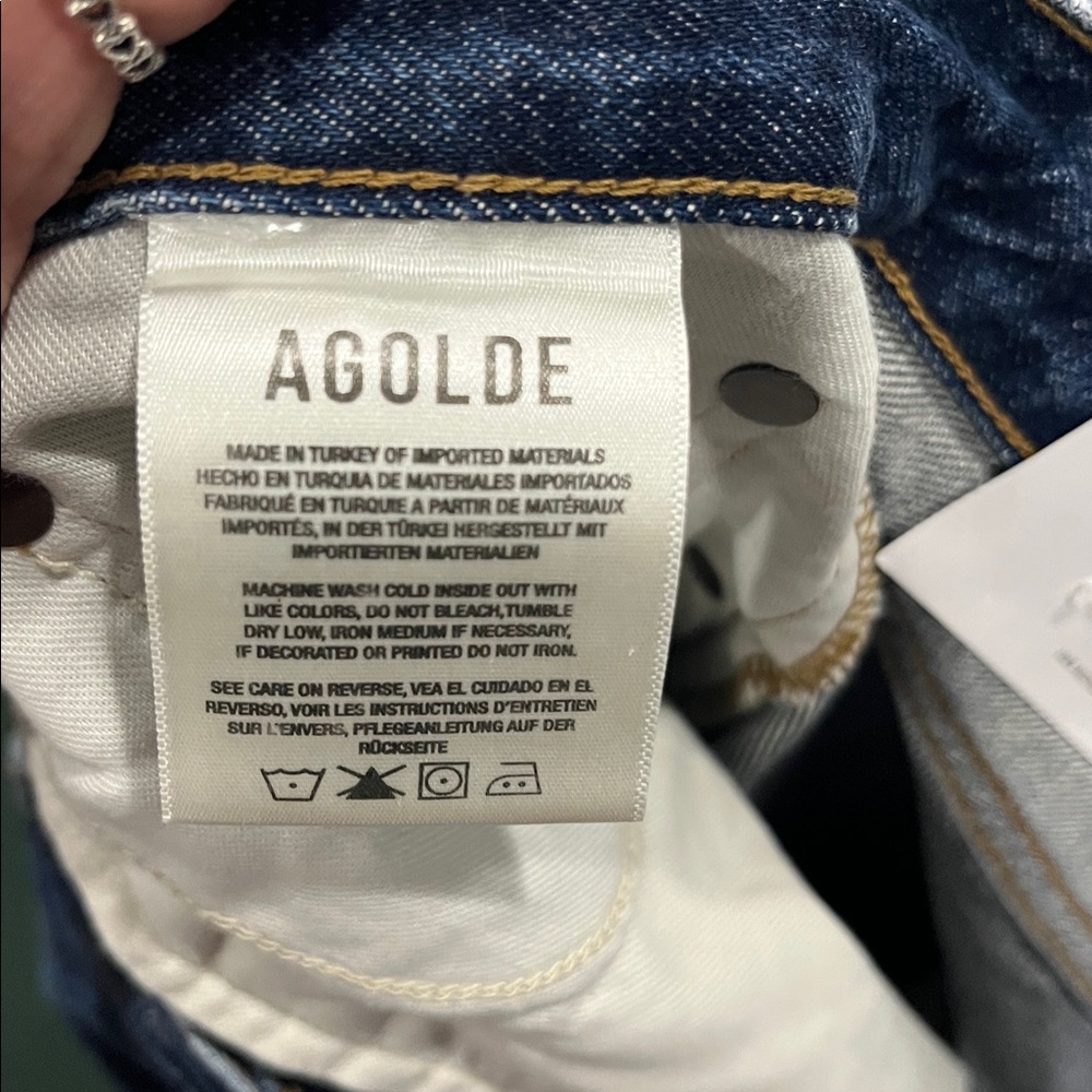 Agolde jeans dame wide leg size 32 enamour Indigo Denim Jeans brand new nwt - Picture 11 of 15